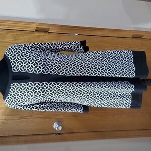 WHBM black white keyhole tunic stretch dress